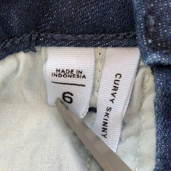 LOFT Outlet Jeans 28 6 Curvy Skinny Dark Wash Button Fly Inseam 27.5" - Picture 7 of 8